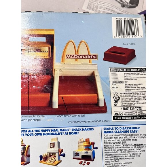 Vintage McDonald's Happy Meal Magic Pie Maker In Box 1993 Almost Complete - Picture 7 of 16